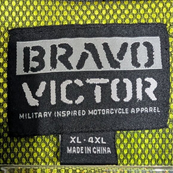 Bravo Victor Military Spec Hi Vis Motorcycle Vest Mens XL- 4XL Adjustable Sizing - Picture 7 of 13